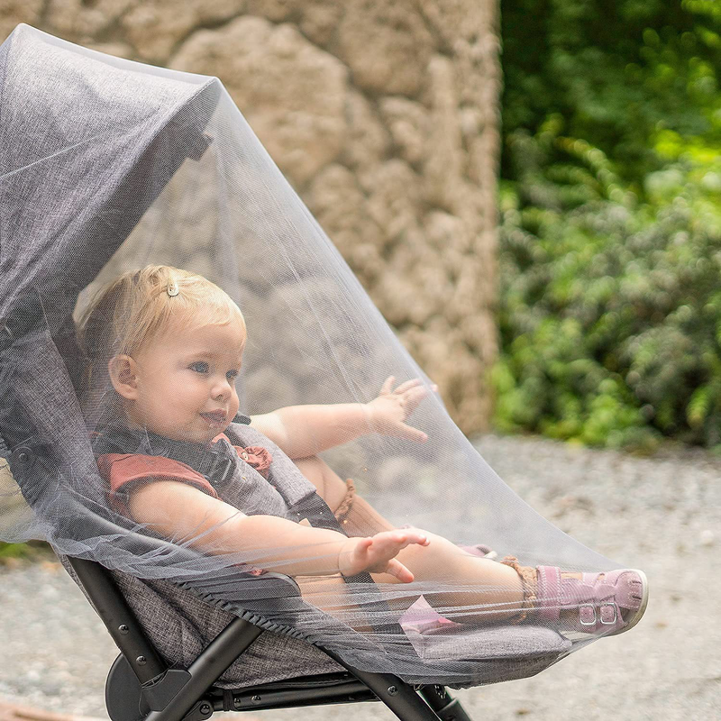 Inlesioo Baby Mosquito Net for Stroller and Carrycot - Jogging Stroller Insect Mesh Net - Universal Fit, Premium Quality: Machine Washable - Gray