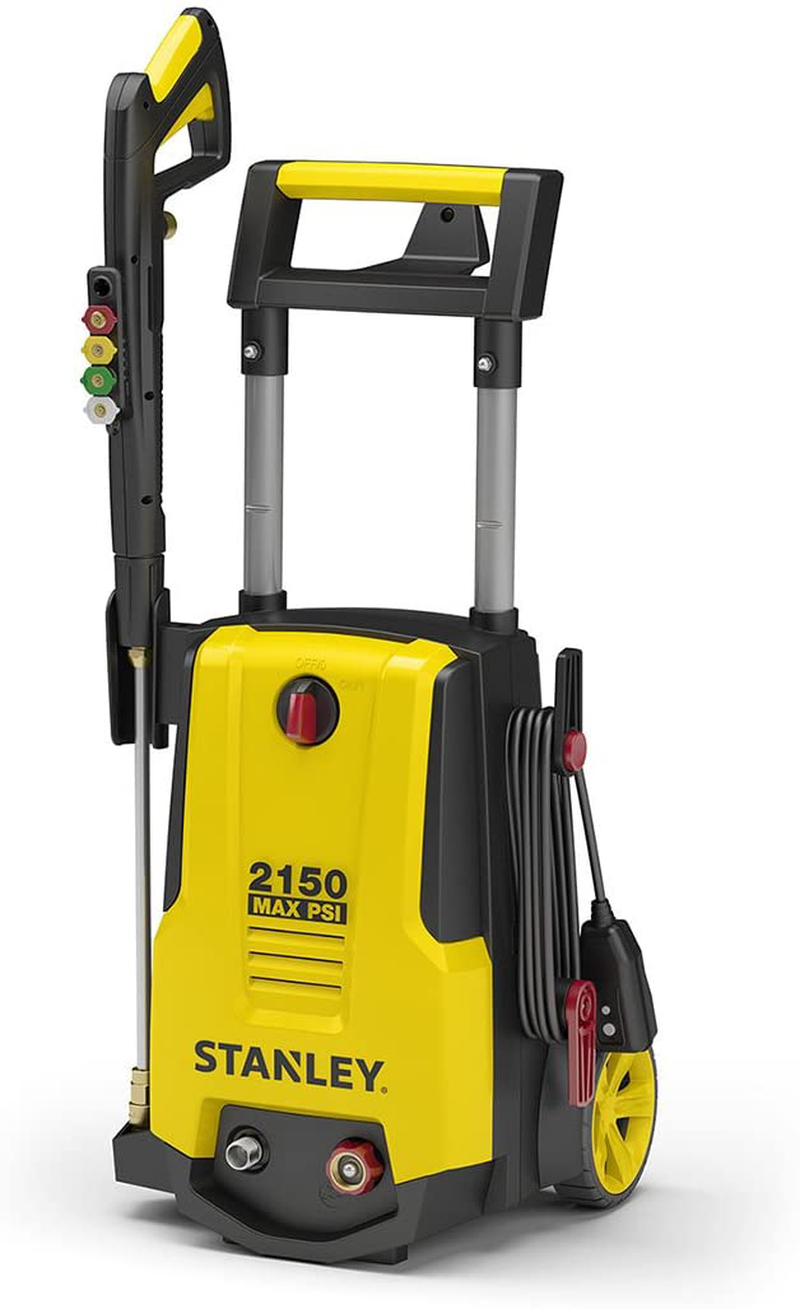 Stanley SHP2150 Electric Pressure Washer with Spray Gun, Quick Connect Nozzles Foam Cannon, 25' Hose, Max PSI 2150, 1.4 GPM