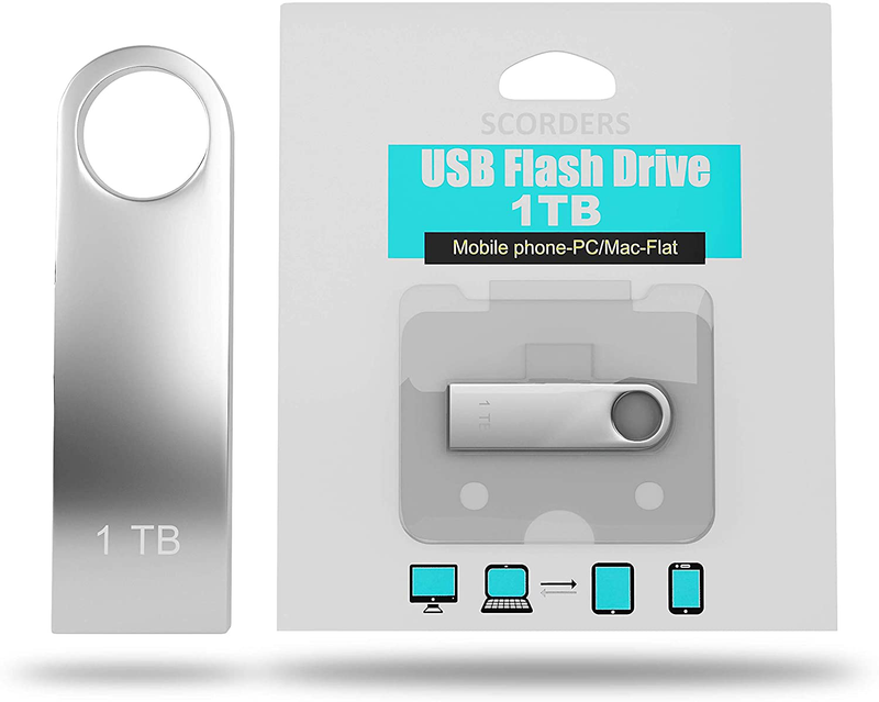 SCORDERS USB Flash Drive (1 TB) High-Speed Data Storage Thumb Stick | Store Movies, Pictures, Documents | PC, Smartphone, Mac Support