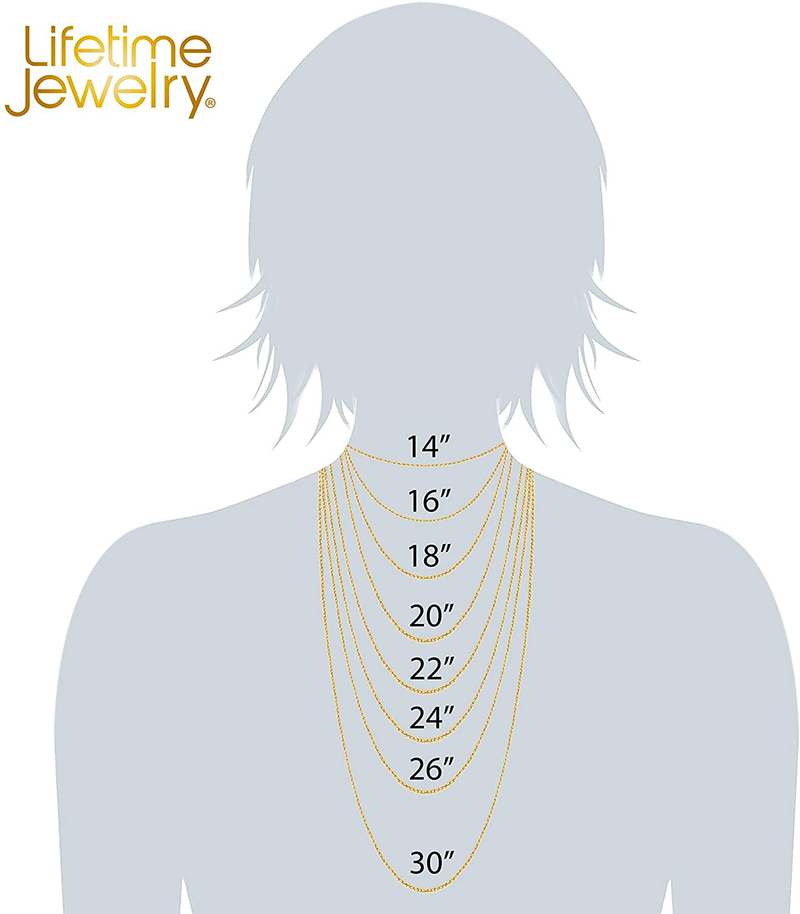 LIFETIME JEWELRY 2Mm Rope Chain Necklace 24K Real Gold Plated for Women and Men