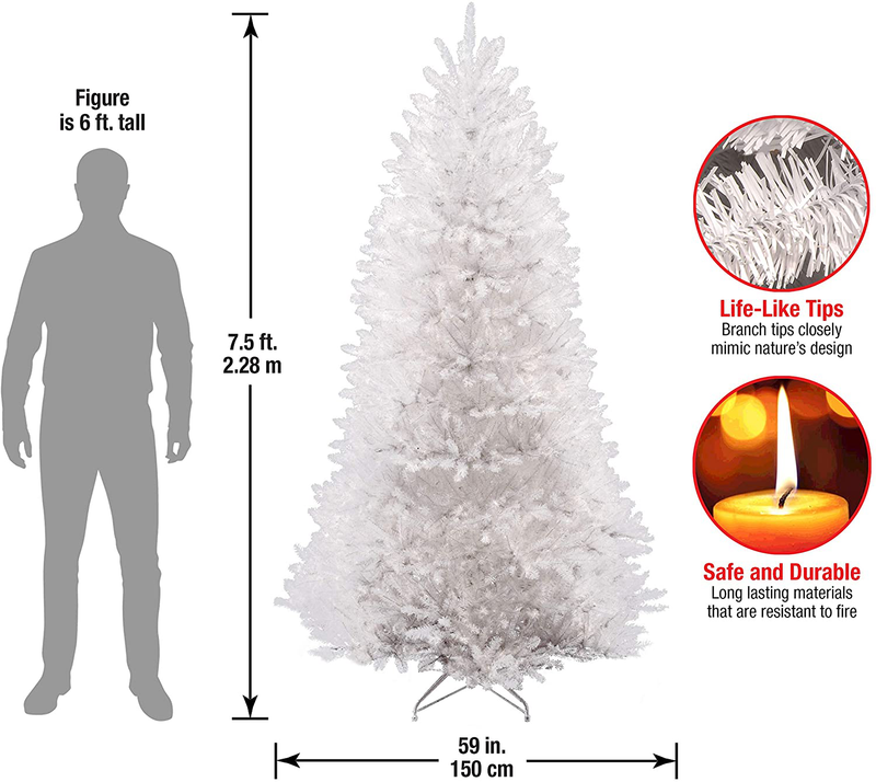 National Tree Company Artificial Christmas Tree | Includes Stand | Dunhill White Fir - 7.5 ft