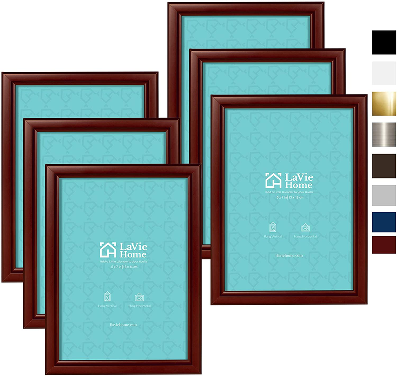 LaVie Home 4x6 Picture Frames (6 Pack, Black) Simple Designed Photo Frame with High Definition Glass for Wall Mount & Table Top Display, Set of 6 Classic Collection