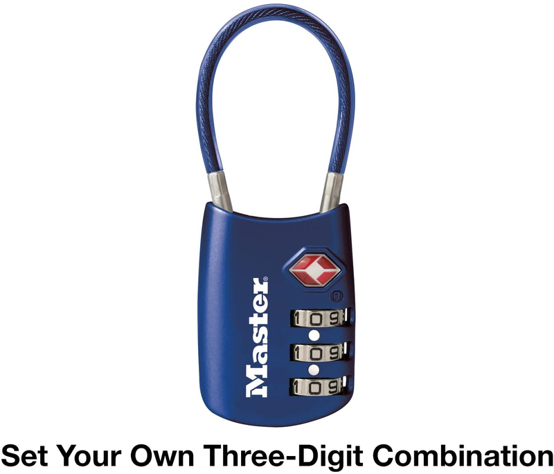 Master Lock 4688D Set Your Own Combination TSA Approved Luggage Lock, 1 Pack, Blue