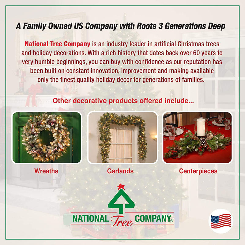 National Tree Company 'Feel Real' Pre-lit Artificial Christmas Tree | Includes Pre-strung Multi-Color LED Lights and Stand | Downswept Douglas Fir Pencil Slim - 12 ft