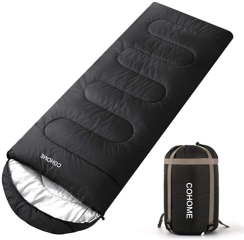 COHOME Sleeping Bag - Adults & Kids (Summer)-Warm and Cold Weather Lightweight Waterproof Camping Backpacking Hiking Outdoor & Indoor Use Bag with Compression Sack.
