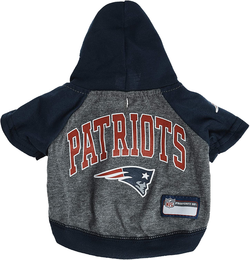 NFL HOODIE TEE for DOGS & CATS. | Football Dog Hoody Tee Shirt Available in All 32 NFL Teams! | Cuttest Sports Hooded Pet Shirt! Available in LARGE, MEDIUM, SMALL & X-SMALL with Your Favorite Team Name!