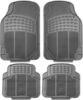FH Group F11305BLACK Black All Weather Floor Mat, 4 Piece (Full Set Trimmable Heavy Duty)
