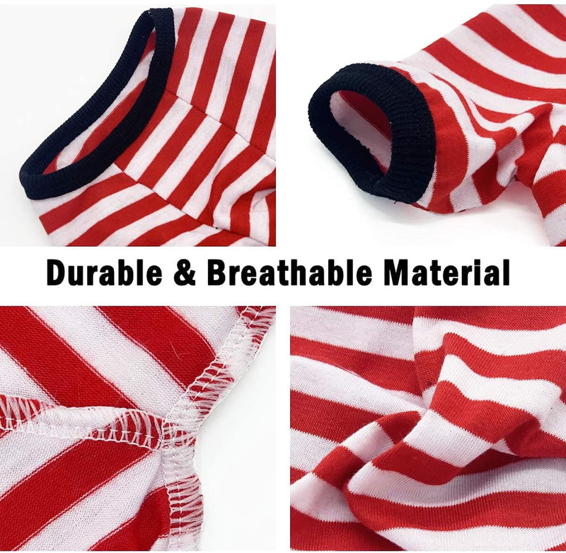 Dog Shirt Pet Clothes Cotton Striped Clothing, 2 Pack Puppy Vest T-Shirts Outfits for Dogs and Cat Apparel, Doggy Breathable Soft Shirts for Small Medium Large Dogs Kitten Boy and Girl…