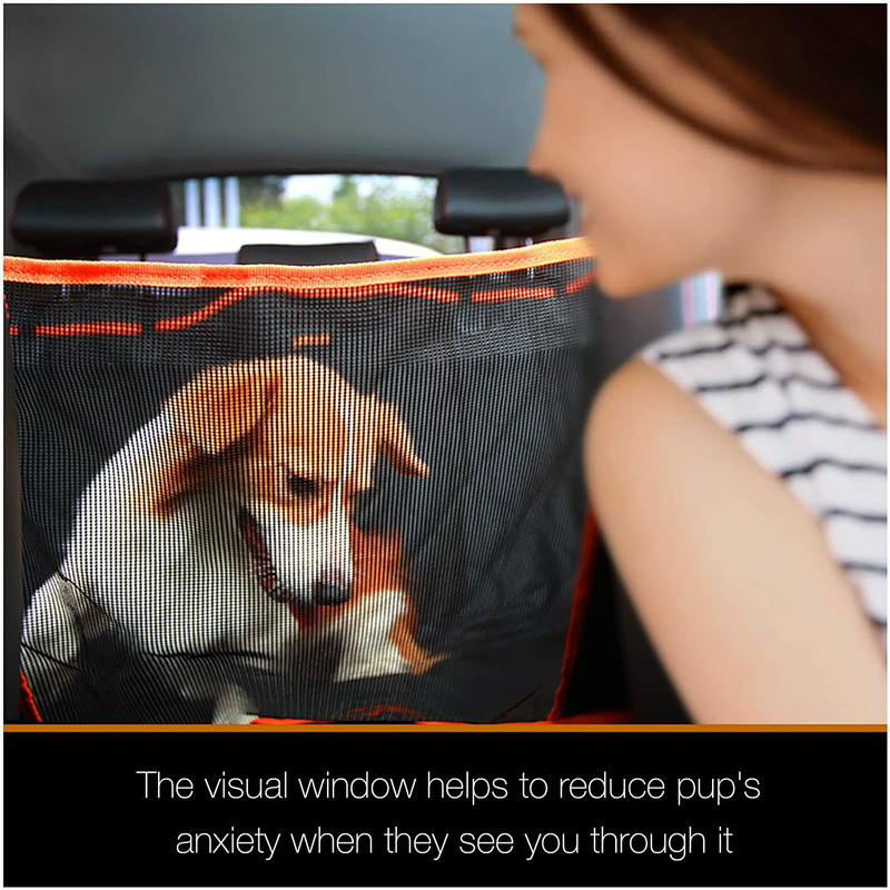 iBuddy Dog Car Seat Covers for Back Seat of Cars/Trucks/SUV, Waterproof Dog Car Hammock with Mesh Window, Side Flaps and Dog Seat Belt, Durable Anti-Scratch Nonslip Machine Washable Pet Car Seat Cover…