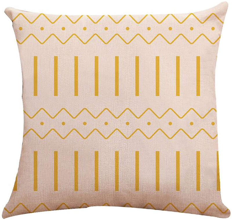 Pillow Covers 18X18 Set of 4, Modern Sofa Throw Pillow Cover, Decorative Outdoor Linen Fabric Pillow Case for Couch Bed Car 45X45Cm (Yellow, 18X18,Set of 4)