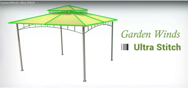 Garden Winds Replacement Canopy Top Cover for Broyhill Eagle Brooke Gazebo - Riplock 350 - Beige
