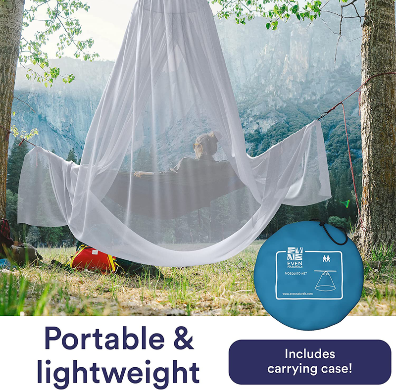 Luxury Mosquito Net Bed Canopy, Ultra Large: for Single to King Size, Quick Easy Installation, Finest Holes: Mesh 380, Curtain Netting, 2 Entries, Storage Bag, No Chemicals Added, 500