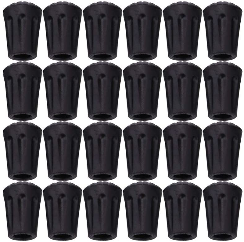 Tebery 24 Pack Rubber Trek Pole Tip Protectors-11Mm Hiking Pole Replacement Tips Fits All Standard Hiking, Trekking, Walking Poles
