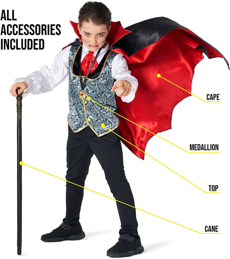 Morph Costumes Kids Dracula Vampire Gothic Costume Boys Spooky Halloween Costume Available In Sizes T2 S M L XL