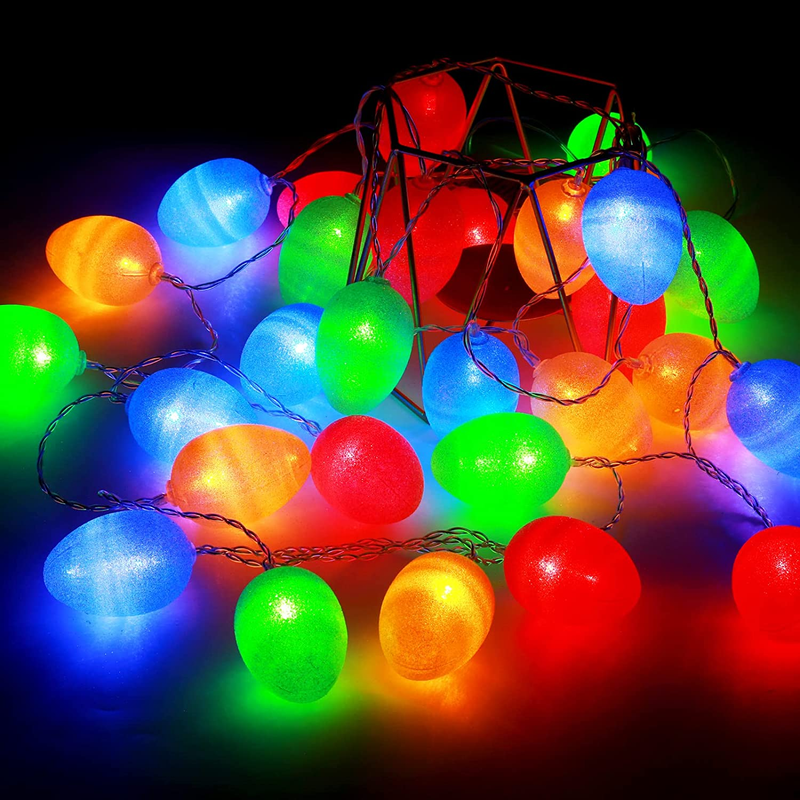 Easter Decorations for the Home, 13.2Ft 8 Modes 30 LED Battery Operated Easter Eggs String Lights for Room Decor, Fireplace, Mantel, Table, Indoor, Outdoor, Garden, Patio, Tree, Banister, Party