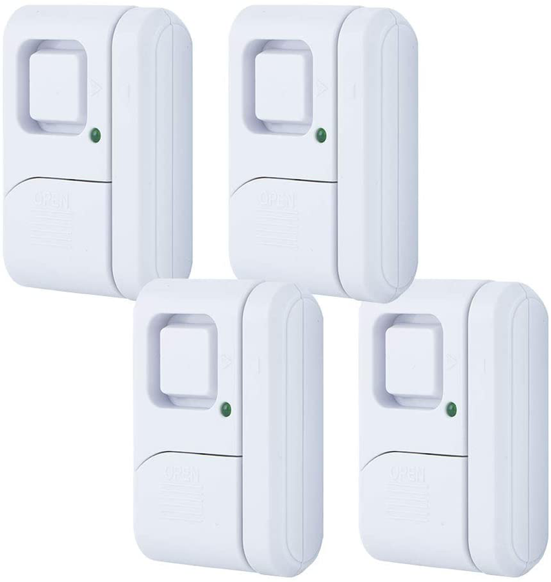 GE Personal Security Window/Door, 4-Pack, DIY Protection, Burglar Alert, Wireless, Chime/Alarm, Easy Installation, Ideal for Home, Garage, Apartment, Dorm, RV and Office, 45174, 4