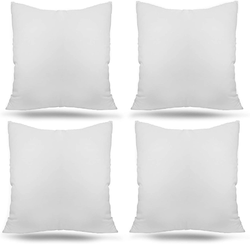 Ogrmar 4 Packs 18" X 18" Premium White Throw Pillow Insert Hypoallergenic High-Resilient PP Cotton Stuffer Pillow Insert Square Form Sham Stuffer Decorative Pillow, Cushion (18" X 18")