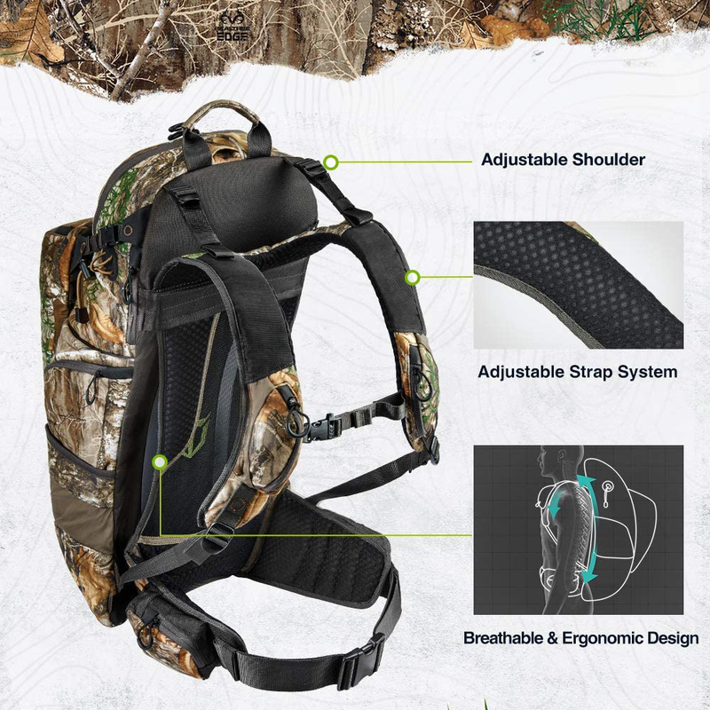 TIDEWE Hunting Pack 3400cu, Silent Frame Hunting Backpack for Bow/Rifle/Pistol