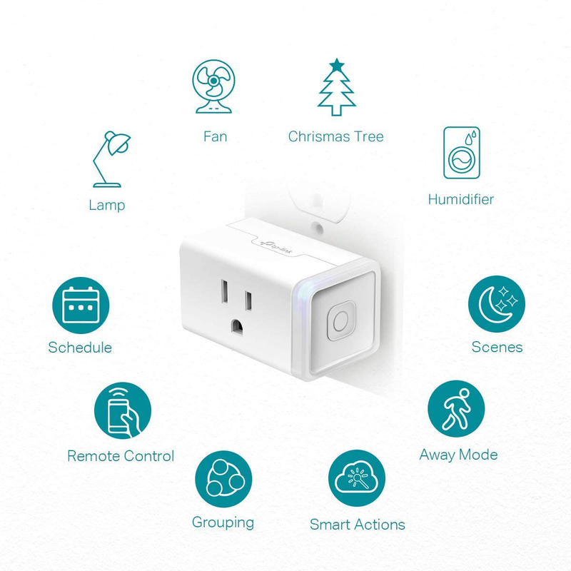 Kasa Smart Plug HS103P2, Smart Home Wi-Fi Outlet Works with Alexa, Echo, Google Home & IFTTT, No Hub Required, Remote Control,15 Amp,UL Certified, 2-Pack