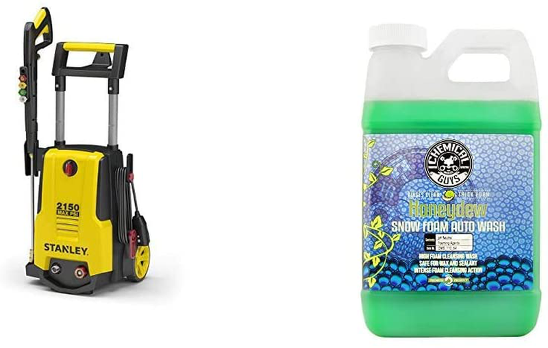 Stanley SHP2150 Electric Pressure Washer with Spray Gun, Quick Connect Nozzles Foam Cannon, 25' Hose, Max PSI 2150, 1.4 GPM