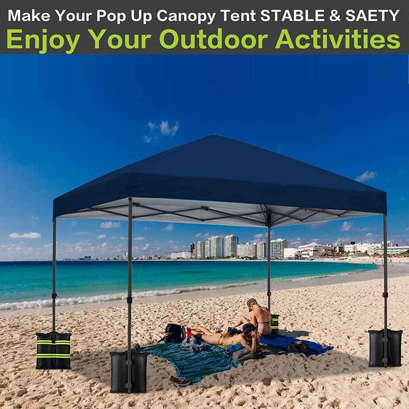 Marsheepy 4 Pack Pop up Canopy Tent Weights Bags, Tent Weights Sand Bags for Legs, Heavy-Duty Sandbag Weight Bags for Ez Pop up Canopy Tent Gazebo Outdoor Instant Canopies, Black (Without Sand)
