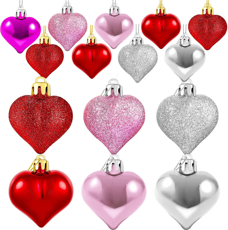 Heart Ornaments Valentines Day Decor Indoor for Valentine Tree Decorations Hanging 36 PCS