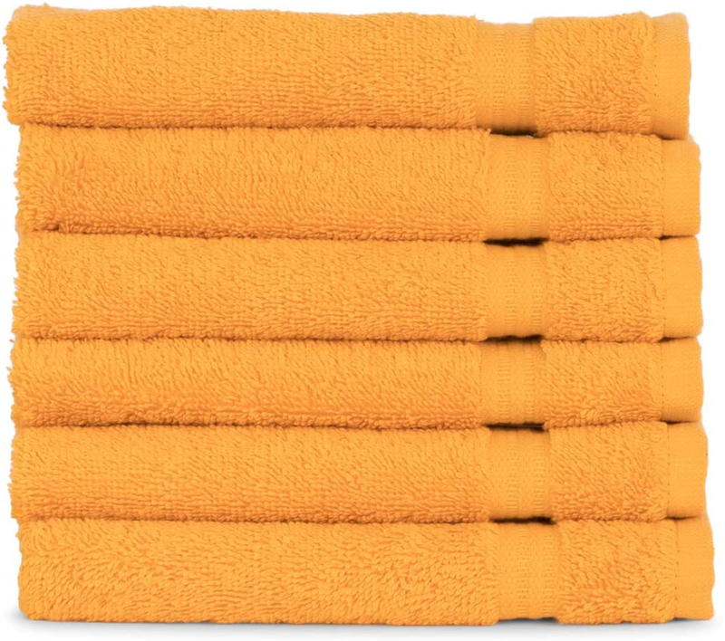 TowelSelections Sunshine Collection Soft Towels 100% Turkish Cotton 6 Washcloths Marigold