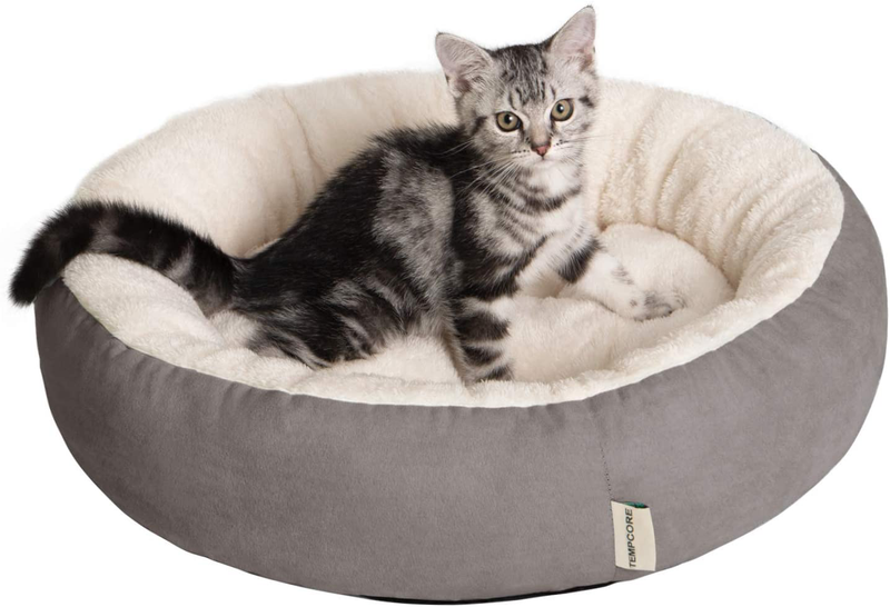 Tempcore Cat Bed for Indoor Cats, Machine Washable Cat Beds, 20 Inch Pet Bed for Cats or Small Dogs,Anti-Slip & Water-Resistant Bottom