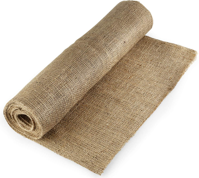 Natural Burlap Fabric (40” x 5 Yards)-NO-FRAY Burlap Roll-Long Fabric with Finished Edges-Perfect for Weddings,Tree Wraps For Winter,Table Runners, Placemat,Crafts, and More.Decorate Without The Mess!