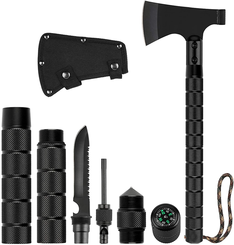 LIANTRAL Survival Axe Folding Portable Camping Axe Multi-Tool Hatchet Survival Kit Tactical Tomahawk for Outdoor Hiking Hunting