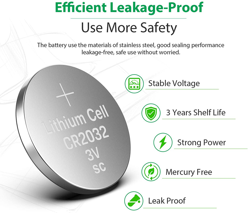 LiCB CR2032 3V Lithium Battery(10-Pack)
