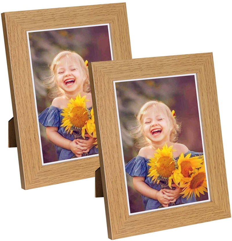 Q.Hou 11x14 Picture Frames Wood Patten Distressed White Set of 2, Each Frame with 2 Mats,Display 8x10 or Five 4x6 Photos with Mat & 11x14 Picture Without Mat for Wall Mount (QH-PF11X14-RW)
