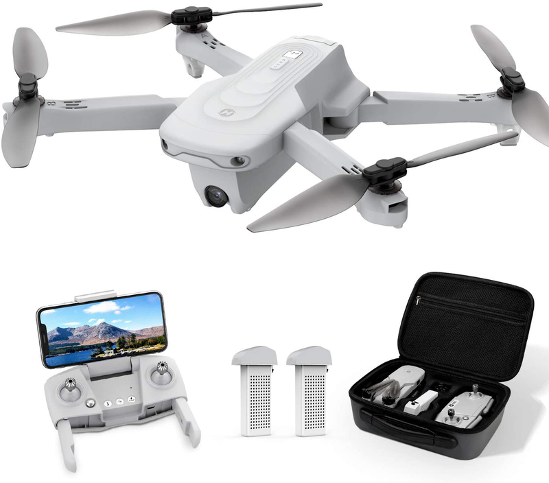 Holy Stone HS175 Drone with Camera for Adults 2K UHD, GPS Auto Return, 5GHz FPV RC Quadcopter Follow Me, Waypoints, Circle Fly, Optical Flow, Headless Mode, 2 Batteries for 40 Min and Carrying Case