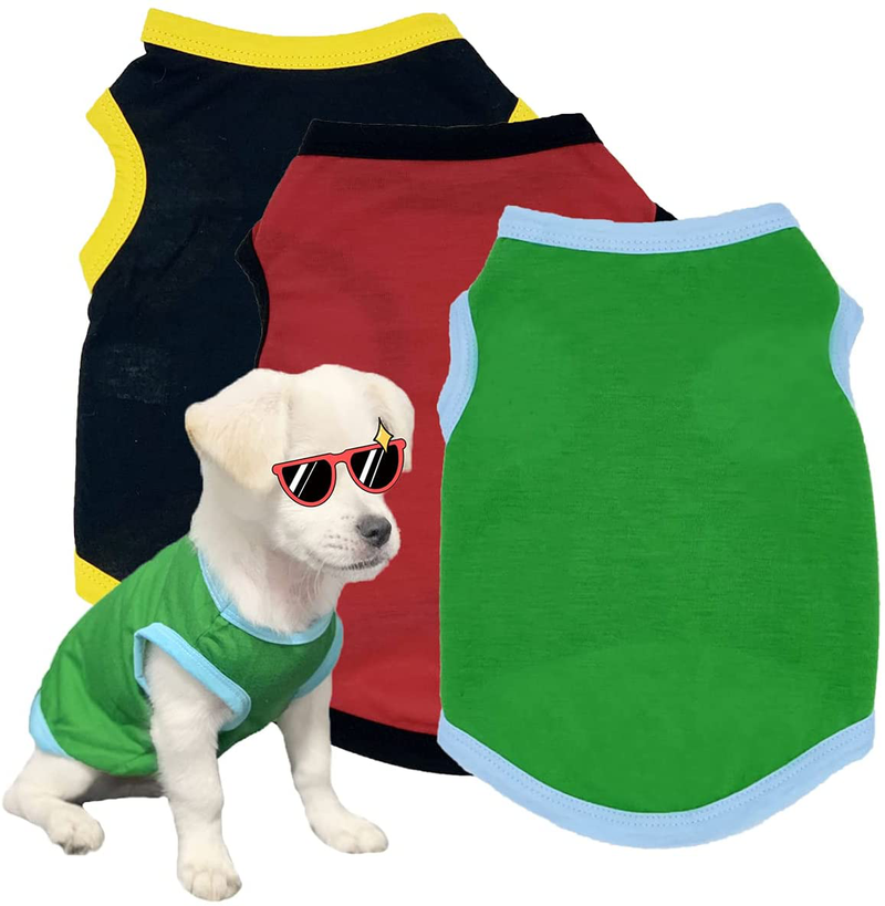 Dog T-Shirt Pet Summer Vests Clothes, Puppy Cute Costumes Shirts Soft and Breathable Clothing Doggy Fashion Printing Apparel Outfits for Small Medium Dogs Boy and Girl