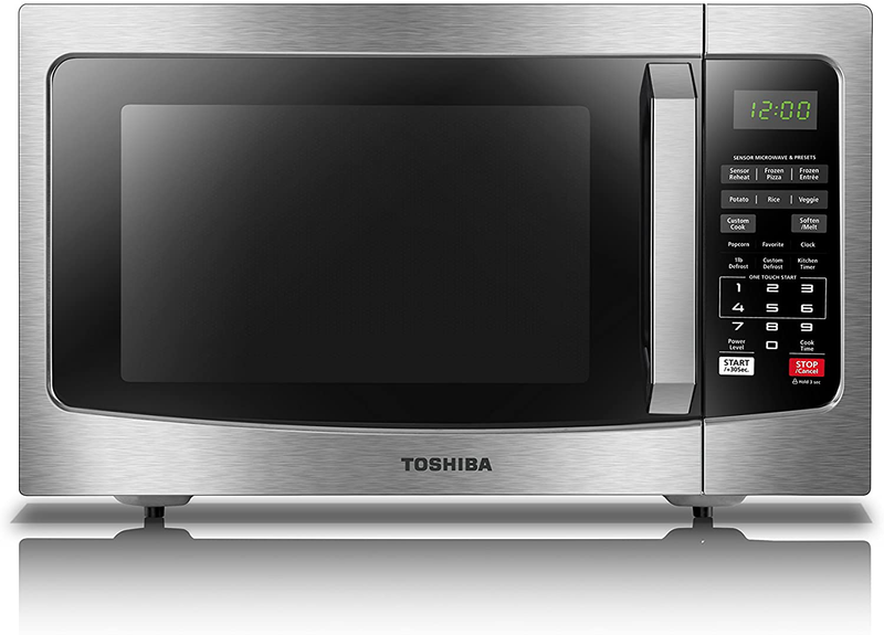 Toshiba ML-EM34P(SS) Smart Countertop Microwave Oven Compatible with Alexa, Humidity Sensor and Sound on/Off Function, 1100W, 1.3 Cu. ft, Stainless Steel