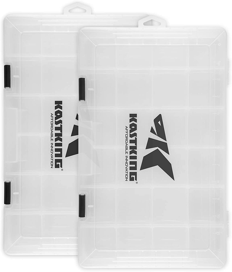 KastKing Tackle Boxes, Plastic Box, Plastic Storage Organizer Box with Removable Dividers - Fishing Tackle Storage - Box Organizer - 2 Packs /4 Packs Tackle Trays - Parts Box