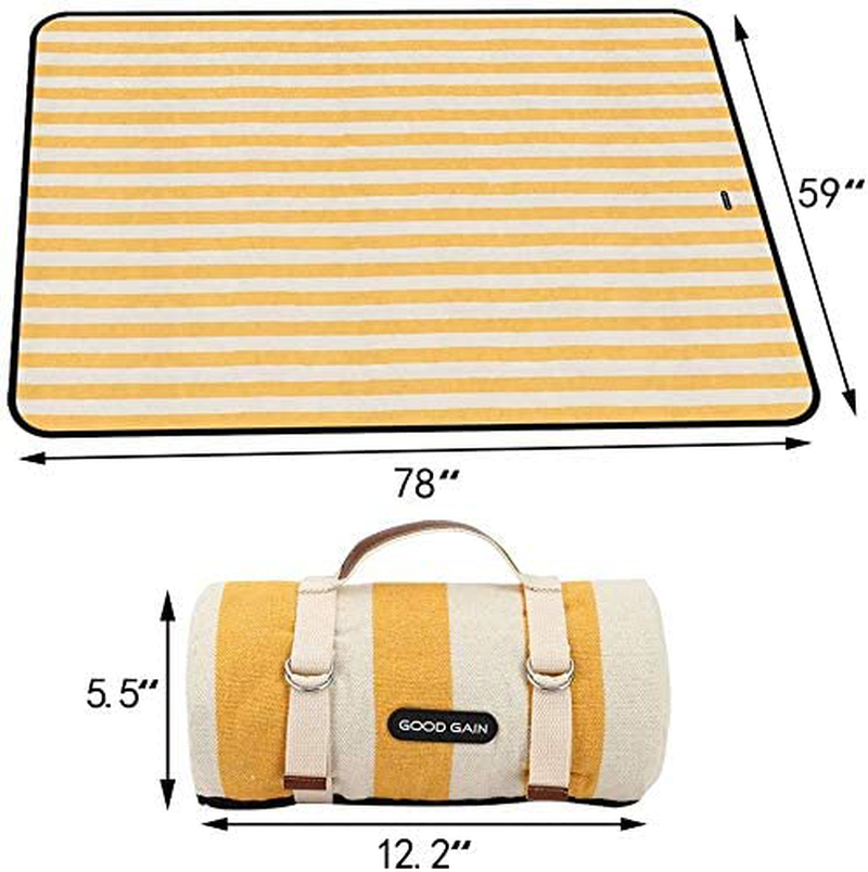 Picnic Blanket Beach Blanket Portable with Carry Strap, Large Foldable Picnic Rug Machine Washable for Outdoor Camping Party,Wet Grass,Hiking,Kids Playground.