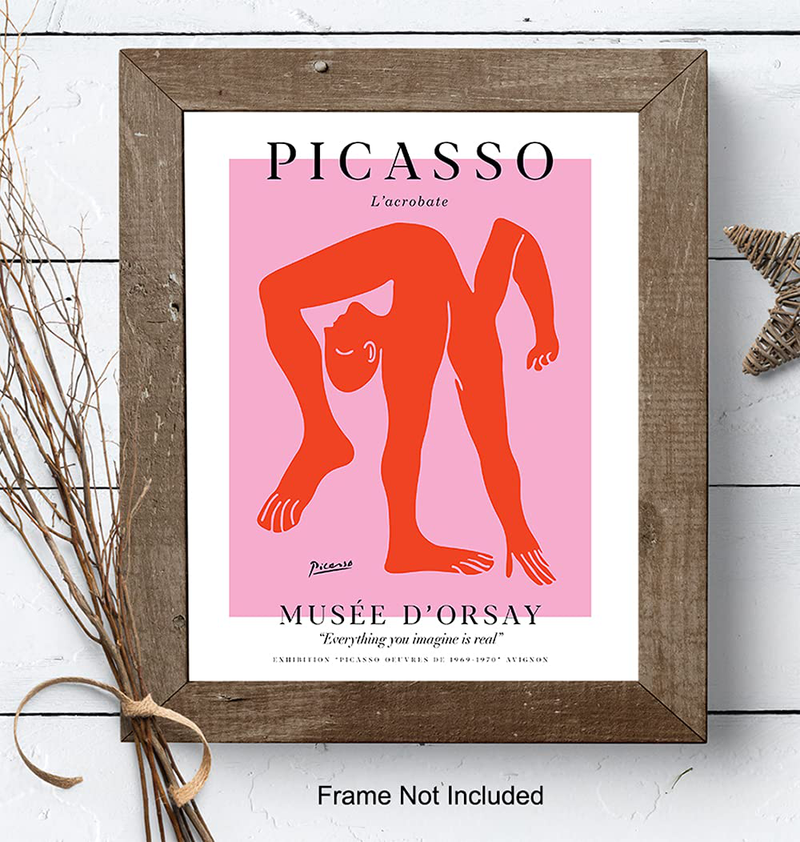 Pablo Picasso Wall Art - Pablo Picasso Poster - Pablo Picasso Prints - Gallery Wall Art - Museum Poster - Mid-Century Modern Decor - Abstract Art - Minimalist Wall Decor - Art Gifts for Women - 8x10