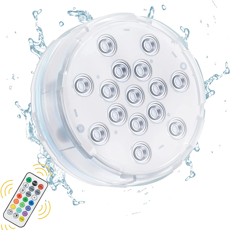 Oralys Pool Lights for Above Ground Pools,16 Colors 15LEDs Magnetic Submersible Swimming LED Lights,Waterproof Underwater Pond Lights with Remote Suction Cups for Inground Pools Bathtub Hot Tub-4 Pack