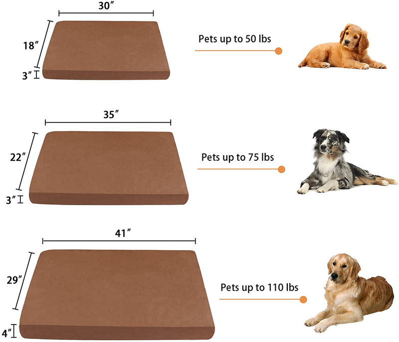 TIHEARY Orthopedic Dog Beds with Removable Washable Cover Waterproof Liner for Small Medium Large Dogs and Cats Egg Crate Memory Foam Pet Bed Mat with Non-Slip Bottom