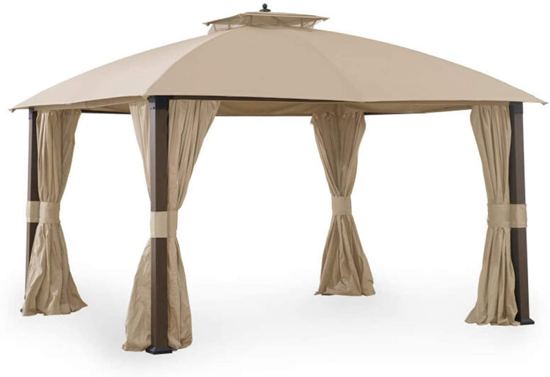 Garden Winds Replacement Canopy Top Cover for Broyhill Eagle Brooke Gazebo - Riplock 350 - Beige