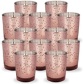 Just Artifacts 2.75-Inch Speckled Mercury Glass Votive Candle Holders (12pcs, Silver)