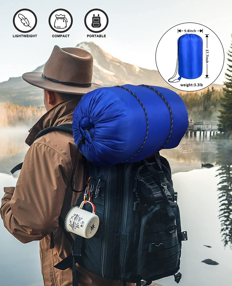 Sleeping Bag, GIGRIN Comfortable Sleeping Bags for Adults Mens Womens Boys Girls, Lightweight Camping Equipment Tear Resistant for Hiking Backpacking Camping, Big and Tall