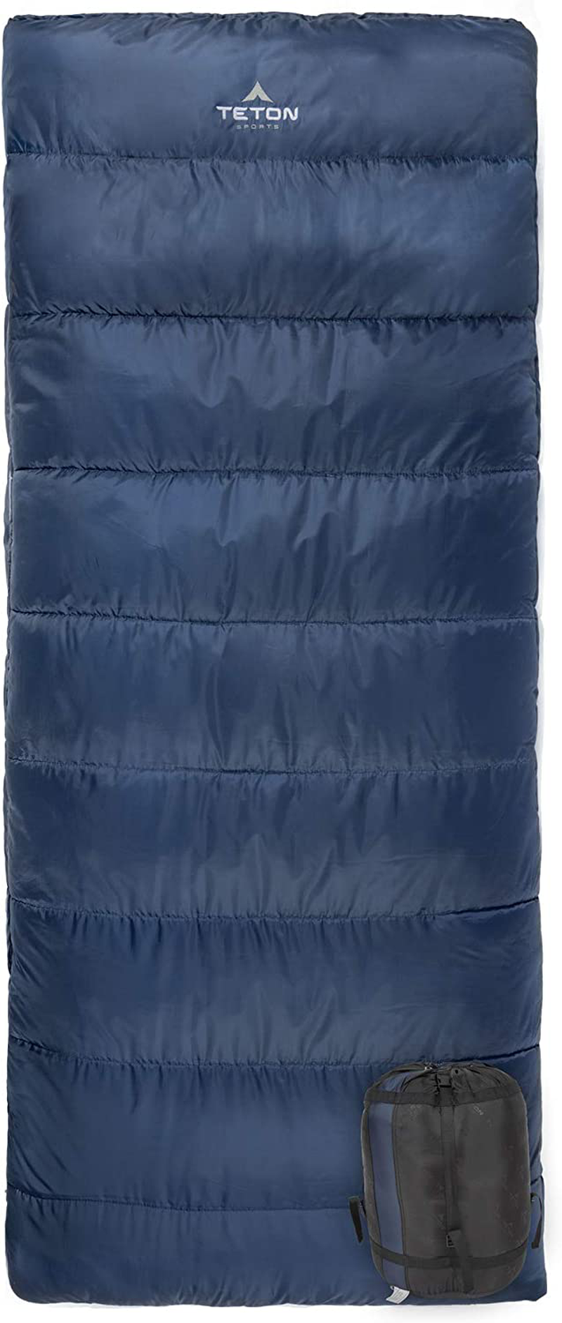 TETON Sports Polara 3-In-1 Sleeping Bag; Great for All Season Camping, Fishing, and Hunting; Versatile Outdoor Sleeping Bag; Lightweight, Washable Inner Fleece Lining; Compression Sack Included , Blue, 82" X 36"