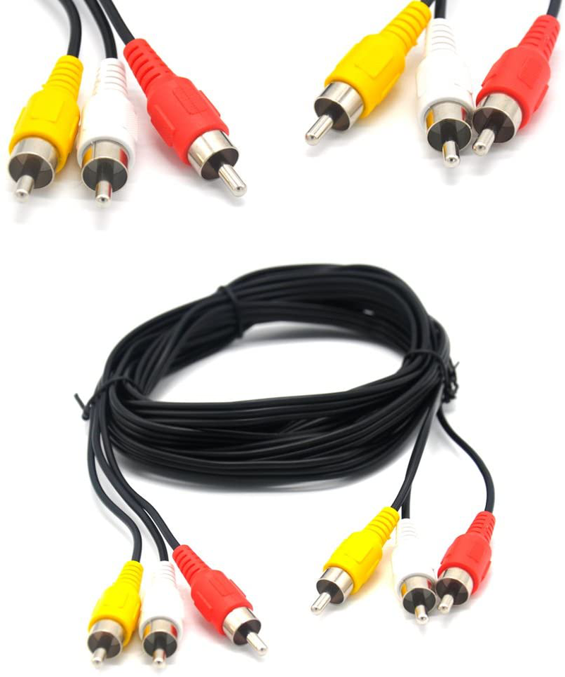 Padarsey RCA 10FT Audio/Video Composite Cable DVD/VCR/SAT Yellow/White/red connectors 3 Male to 3 Male