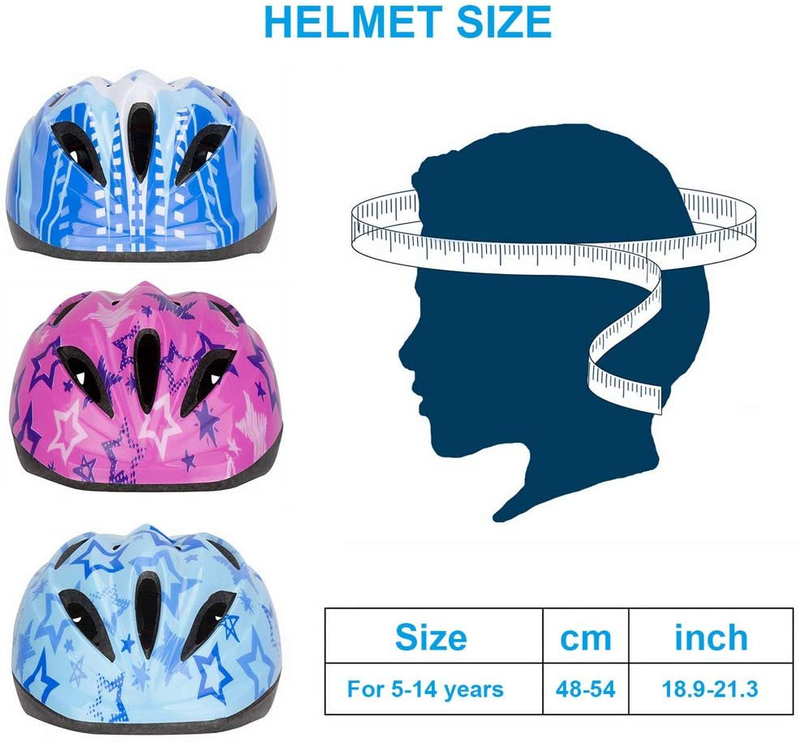 Kid Bicycle Helmets, LX LERMX Kids Bike Helmet Ages 5-14 Adjustable from Toddler to Youth Size, Durable Kids Bike Helmet with Fun Designs for Boys and Girls