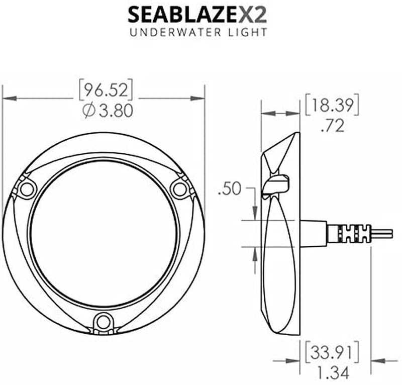 SeaBlaze X2 Underwater Light, Bronze, White/Blue