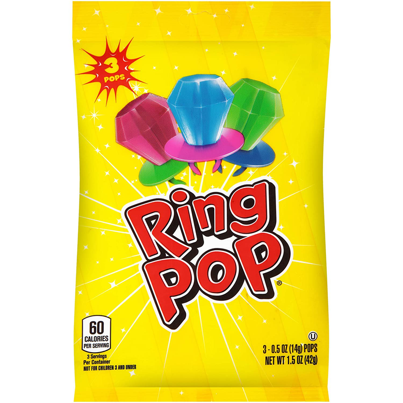 Ring Pop Individually Wrapped Bulk Lollipop Variety Party Pack – 24 Count Lollipop Suckers w/ Assorted Flavors - Fun Candy for Birthdays and Celebrations