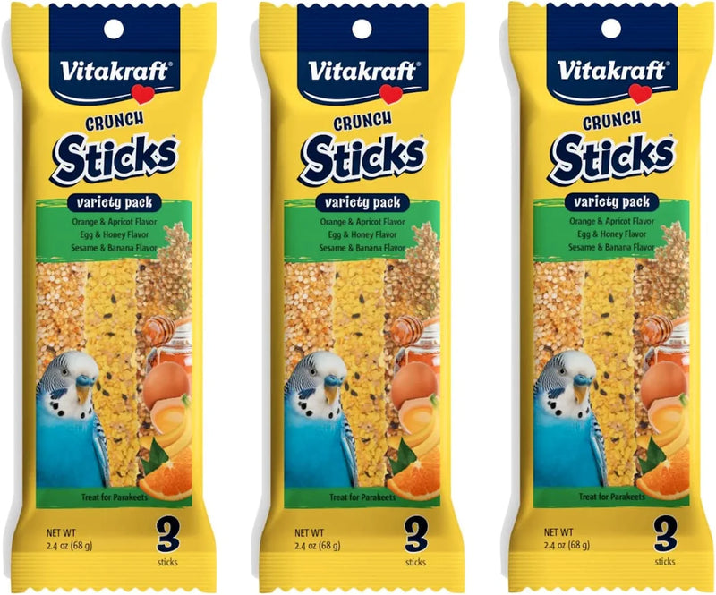 Vitakraft Kracker Crunch Treat Sticks Variety Pack for Parakeets - 3 PACK