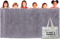 Homerican Oversized Bath Towels Extra Large - Fluffy & Soft Oversized Turkish Bath Sheet - Quick Dry, Absorbent & Machine-Washable Cotton Towels for Bathroom, Hotel, or Spa - 40X80, 600 GSM - Grey